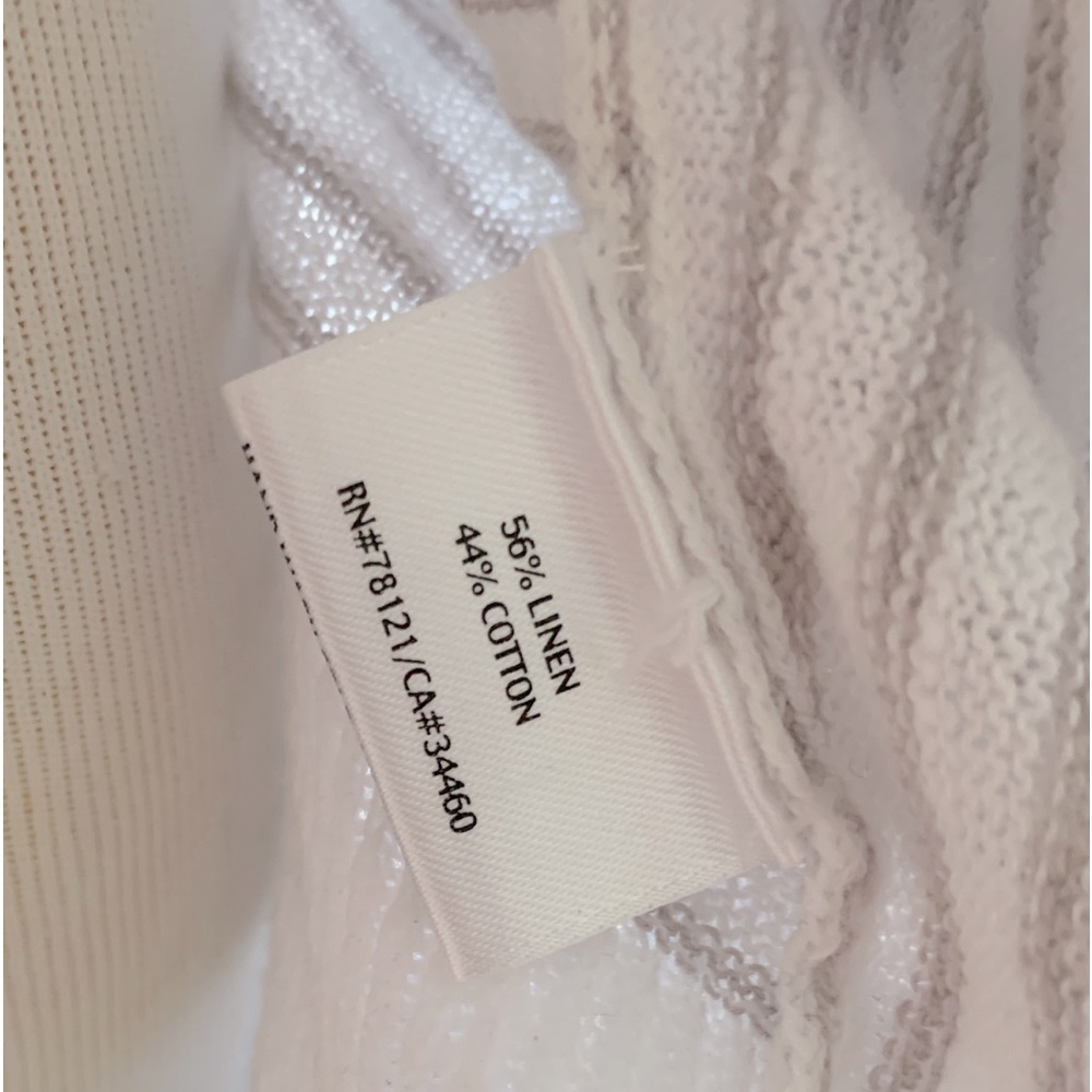 Eileen Fisher Linen gray & white striped open front cardigan S - Picture 7 of 10